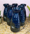 Glazed Ceramic Blue And Black Japanese Wine Sake Tokkuri Flask Pack of 6 Flasks