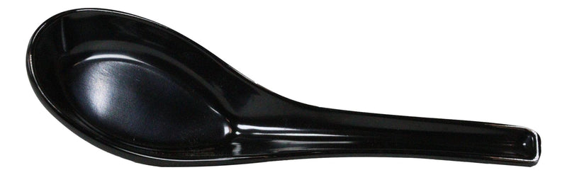 Glossy Black Melamine Soup Spoons Pack Of 6 Set Restaurant Supply Food Spoon