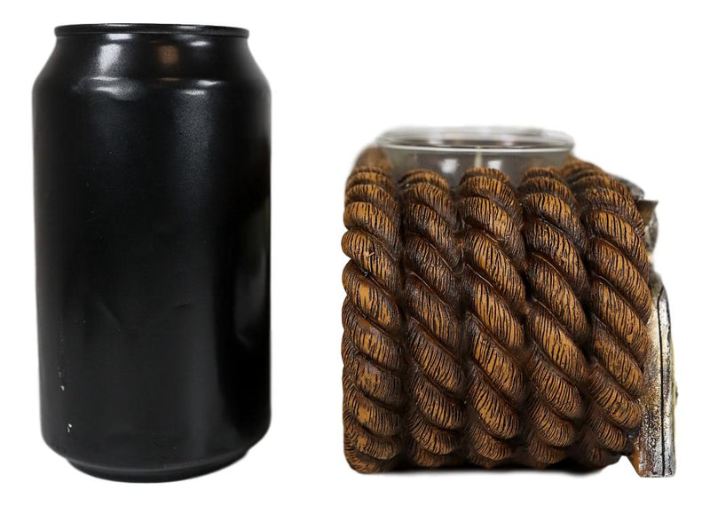 Ebros Western Cowboy Ropes And Revolver Pistol Double Votive Tea Light Candle Holder