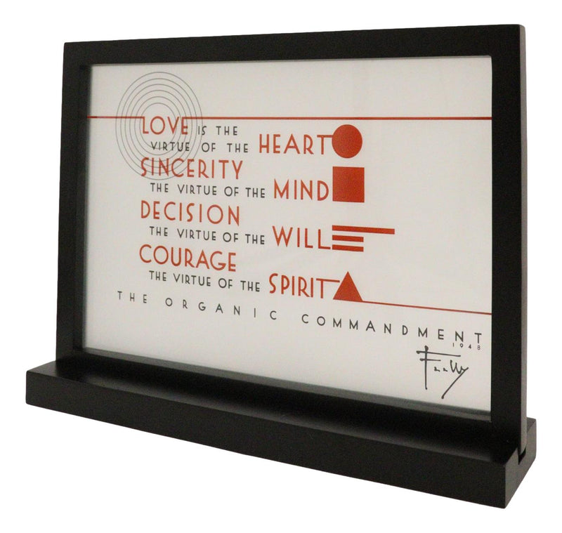 Frank Lloyd Wright Organic Commandment Love Virtues Glass Art Panel Plaque Decor