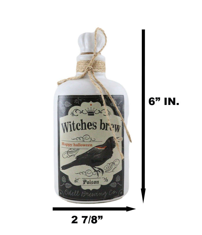 Ebros Gift Witches Raven Brew Happy Halloween Poison Ceramic Bottle - Ebros Gift