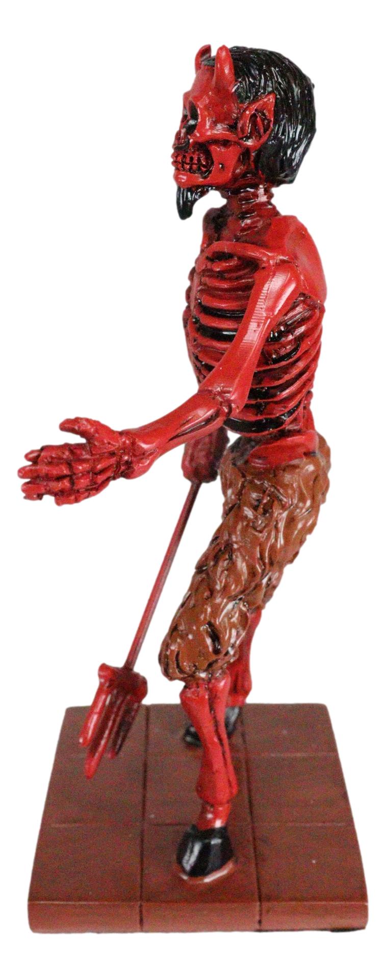 El Diablo Demon Reaper With Fork Skeleton Day of The Dead Figurine