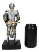 Medieval Eagle Heraldry Knight Crusader Le Fleur Shield And Mace Flail Figurine