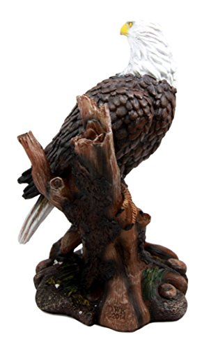 Ebros Wildlife Patriotic Bald Eagle On Tree Branch Statue 10.25" Tall Figurine Decor