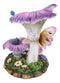 Ebros Daydreaming Girl Fairy Under Giant Trumpet Flowers With Blue Birds Statue