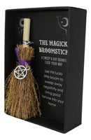 Wicca Occult Witch Broom Magick Broomstick With Pentagram Pendant Lucky Charm