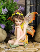 Ebros Gift Miniature Garden Bright Sun Flower Fairy Collectible Figurine 2.75"H