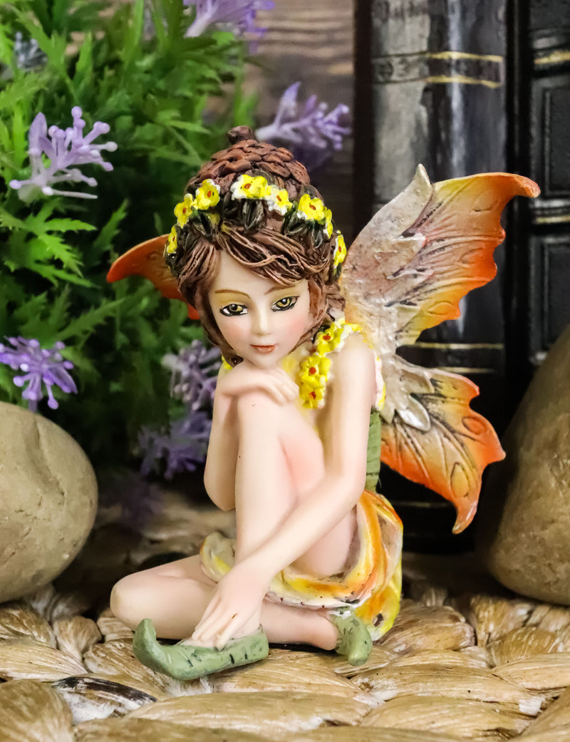 Ebros Gift Miniature Garden Bright Sun Flower Fairy Collectible Figurine 2.75"H