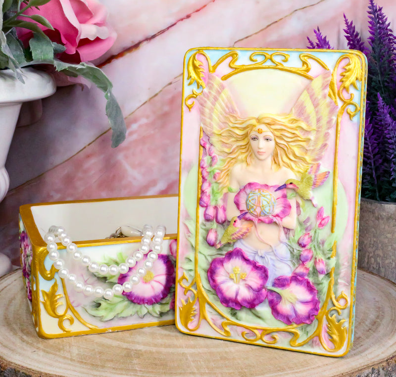 Jody Bergsma Art Gallery Faith Fairy Jewelry Box Figurine 6.5"L Trinket Keepsake