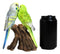 Ebros Parakeets Perching on Branch with Motion Activated Bird Sound Figurine