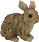 Ebros Crouching Bunny Rabbit Resin Statue 5.5"H Faux Driftwood Finish Figurine