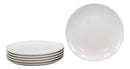 Ebros Pack Of 6 White Porcelain Round Plates (7" Appetizer Dessert Side Plate)