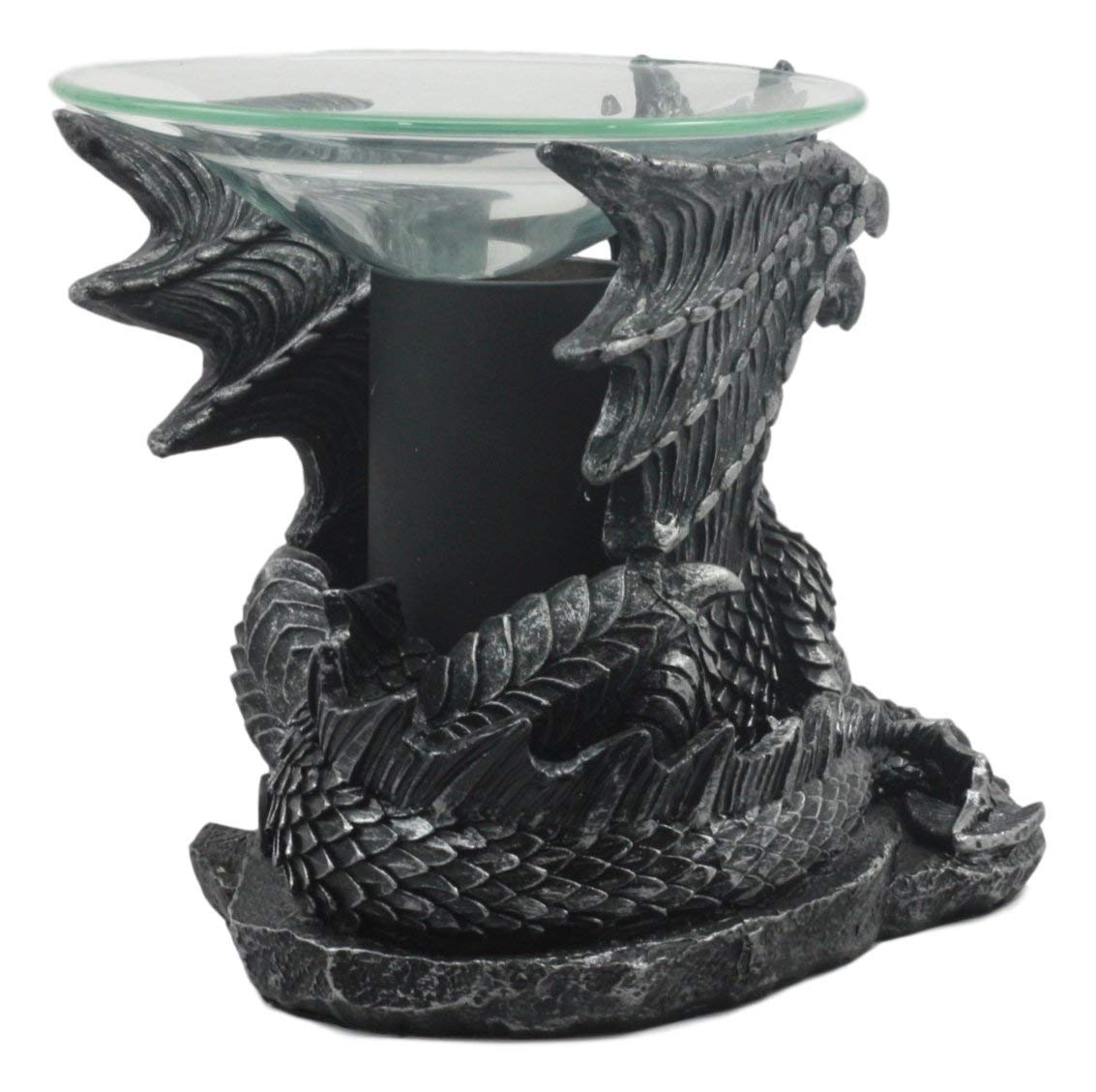 Ebros Mythical Air Behemoth Dragonite Resting Black Dragon Electric Oil Burner Statue - Ebros Gift