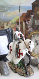 Ebros Crusader English Knight On Heavy Cavalry Horse Statue Phalanx Spear Horse