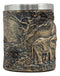 Ebros Safari Elephant& Calf Family Coffee Mug Textured Rustic Tree Bark Design