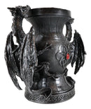 Ebros Dual Climbing Dragon Wyverns Chalice Shaped Decorative Flower Vase 10"