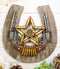 Rustic Cowboy Horseshoe Western Star Dual Pistol Guns Bullet Shells Wall Decor