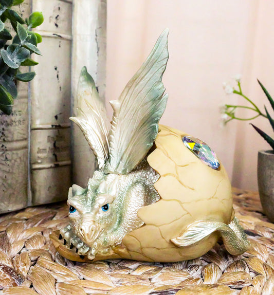 June Birthstone Dragon Egg Statue 5"Tall Alexandrite June Birthday Gem Dragon - Ebros Gift