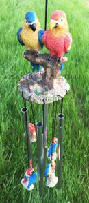 Red and Blue Scarlet Macaw Parrots Couple Resonant Relaxing Wind Chime Patio