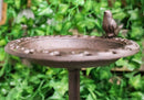 Rustic Cast Iron Bluebird Victorian Floral Bird Feeder Bath Garden Statue 14"H