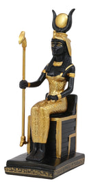 Egyptian Goddess Of Magic Motherhood And Life Isis Seated On Throne Statue Decor