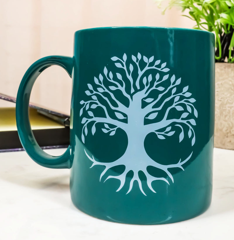 Pack Of 2 Wicca Celtic Tree Of Life Sacred Geometry Bone China Coffee Mug Cups