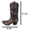 Rustic Western Running Horses Horseshoes And Cross Cowboy Boot Vase Sculpture