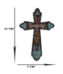Western Family Tooled Tuscan Fleur De Lis Floral Scrollwork Horseshoe Wall Cross
