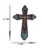 Western Family Tooled Tuscan Fleur De Lis Floral Scrollwork Horseshoe Wall Cross