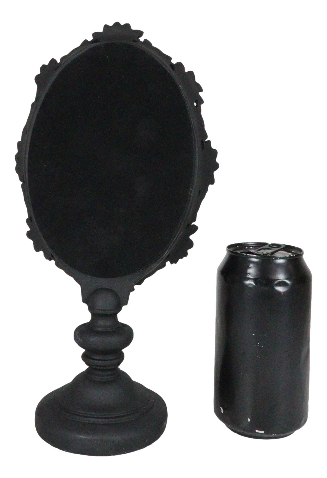 Victorian Black Gothic Roses Floral Vanity Dresser Desktop Table Mirror Decor