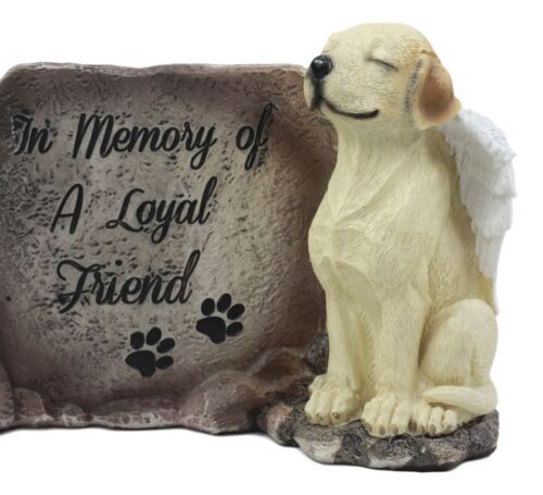 Ebros in Memory of A Loyal Friend Labrador Retriever Dog with Angel Wings Statue 8.5" Long - Ebros Gift