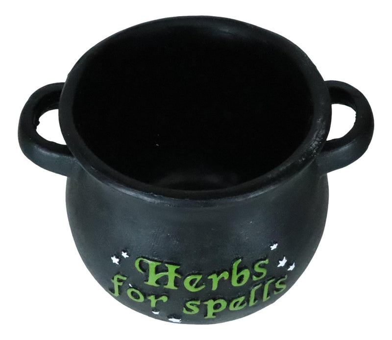Green Thumb Witch Gardening Black Herbs For Spells Cauldron Planter Pot 7.5"D