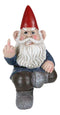 Rude Old Mr Gnome Dwarf Flipping The Bird Ledge Shelf Mantle Sitter Figurine