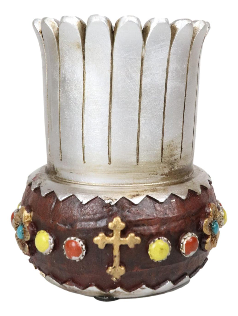 Western Vintage Vase With Colorful Beads Le Fleur Crosses Pen Holder Figurine