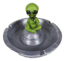 Flying Saucer Spaceship UFO Green ET Roswell Alien Smoking Cigarette Ashtray