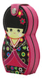 Ebros Gift Traditional Japanese Kokeshi Girl Doll Travel Portable Case Manicure Pedicure Set 6 Piece Stainless Steel Grooming Tools Nail Clippers Scissors Filers Ear Pick Tweezer (Black Kimono)