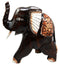 Balinese Wood Handicrafts Jungle Elephant With Eggskin Shells Figurine 10"H