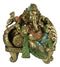 Vastu Hindu God Ganesha Ganapati Seated On Peacock Bird Train Throne Figurine