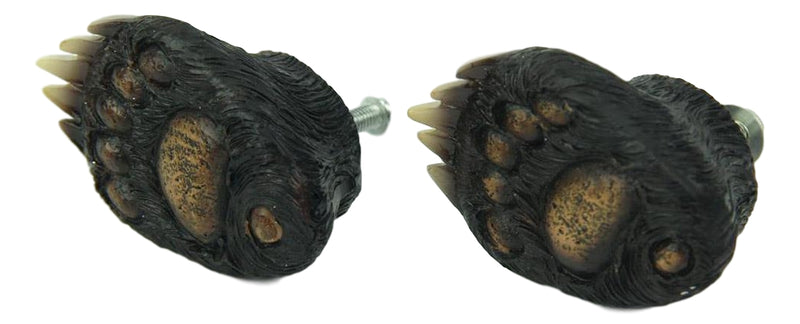 Rustic Western Black Bear Paw Drawer Cabinet Furniture Knobs Hardware Pack of 4