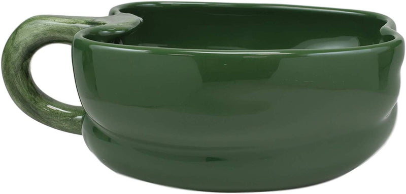 Ebros 8" Wide Realistic Green Bell Pepper Ceramic Soup Bowl Container SET OF 2