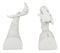 Rustic White Stone Finish Ocean Siren Mermaid Body & Tail Bookends Figurine Set