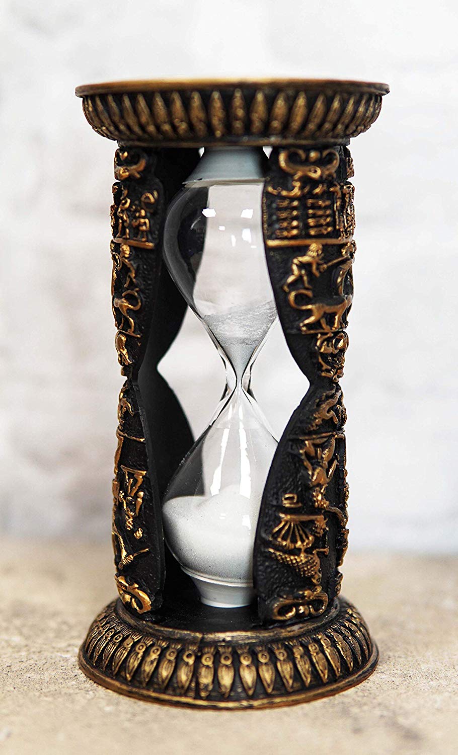 Ebros Egyptian Royal Insignia Hieroglyphic Sandtimer Desktop Figurine 6.25"H