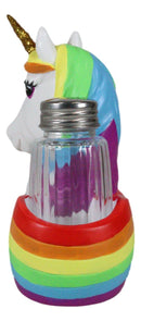 Stargazer Sacred Pride Gold Horn Rainbow Unicorn Glass Salt Pepper Shakers Set