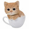 Ebros Lifelike Orange Tabby Cat Teacup Pet Pal Statue 5.75" Tall