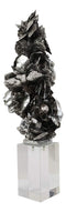 Ebros Electroplated Silver Desert Rose Sculpture On Crystal Glass Base 16.5" H