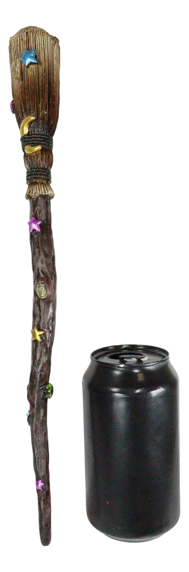 Ebros Wicca Occult Hocus Pocus Stars and Moon Witch's Broom Magic Wand Cosplay Wands