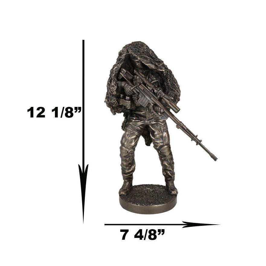 Ebros Military Marksman Marine Camouflage Sniper Statue Modern Warfare Specialist Unit Figurine Behind Enemy Lines