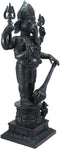 Ebros Large 21" Tall Bali Ganesha With Dhoti in War Armor On Pillar With Rat Statue