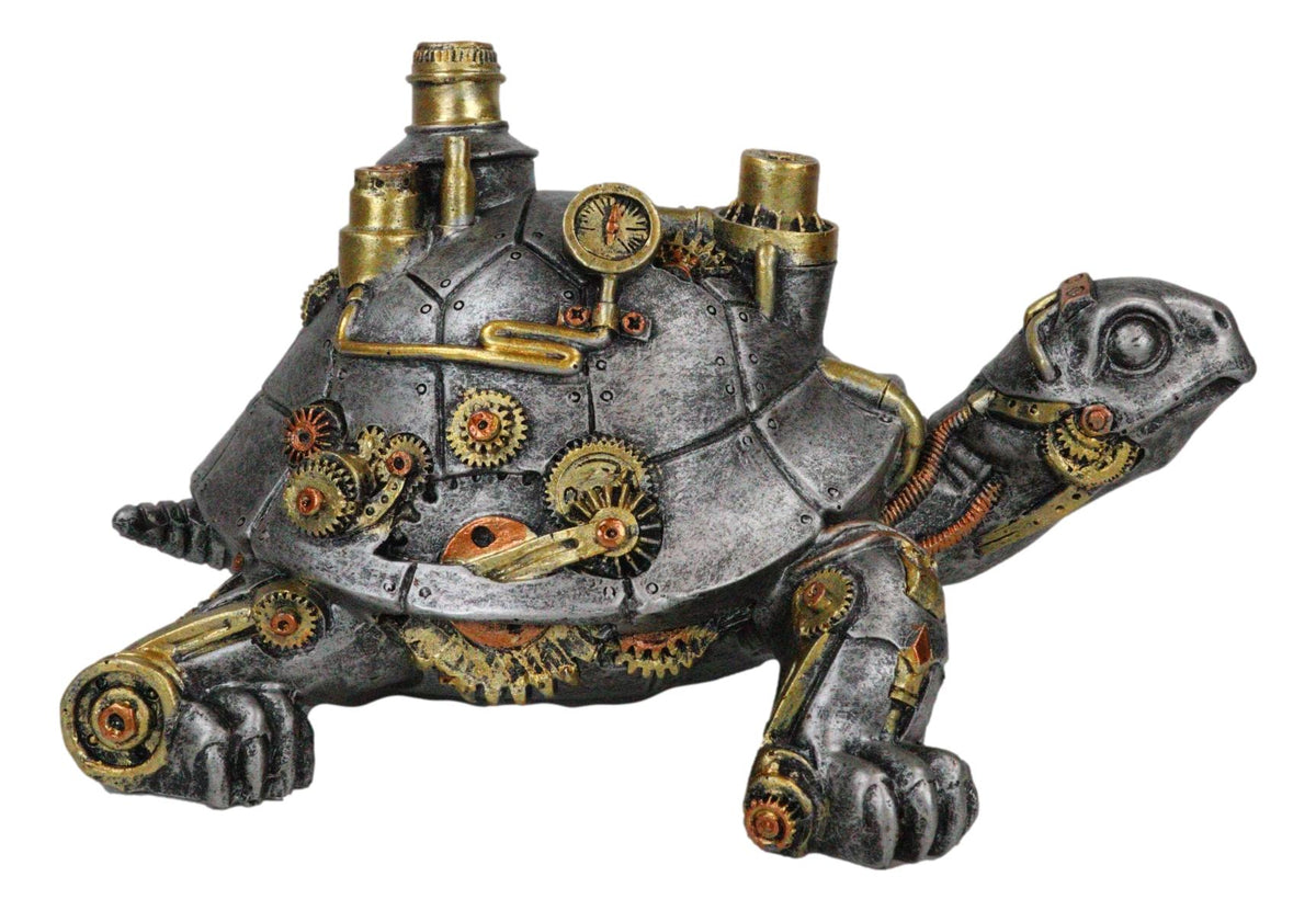 Victorian Steam Age Nautical Steampunk Geared Bionic Turtle Tortoise Figurine