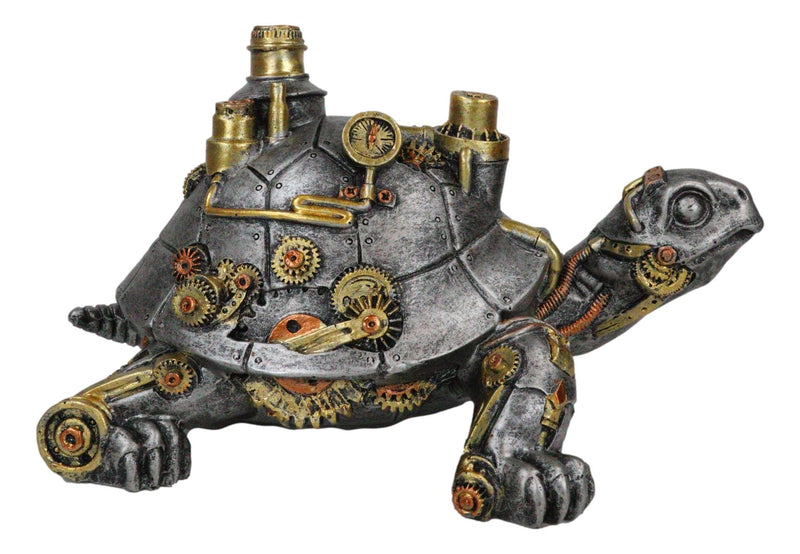Victorian Steam Age Nautical Steampunk Geared Bionic Turtle Tortoise Figurine
